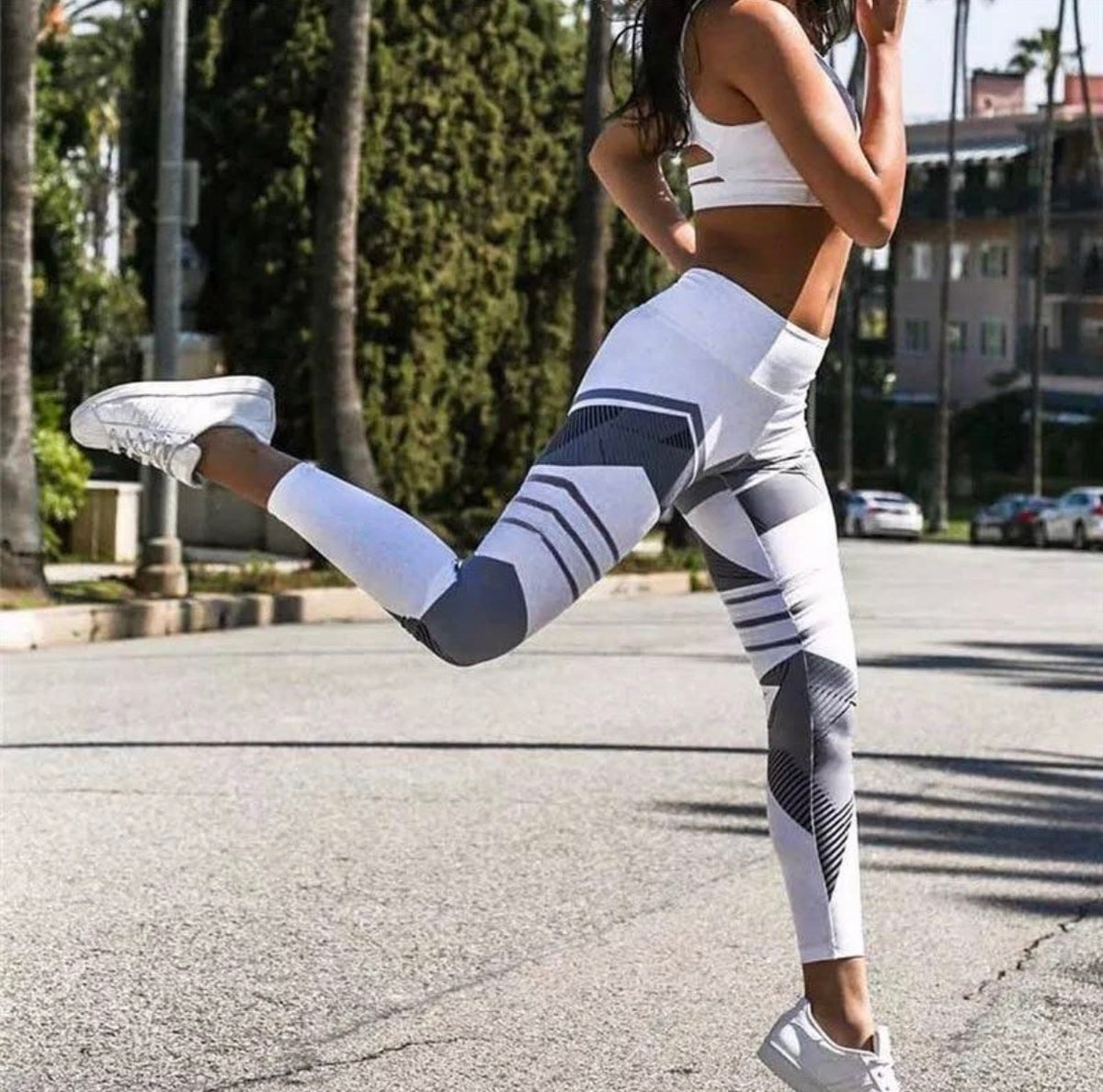 CFR Women Seamless Striped Workout Leggings High Waisted Yoga