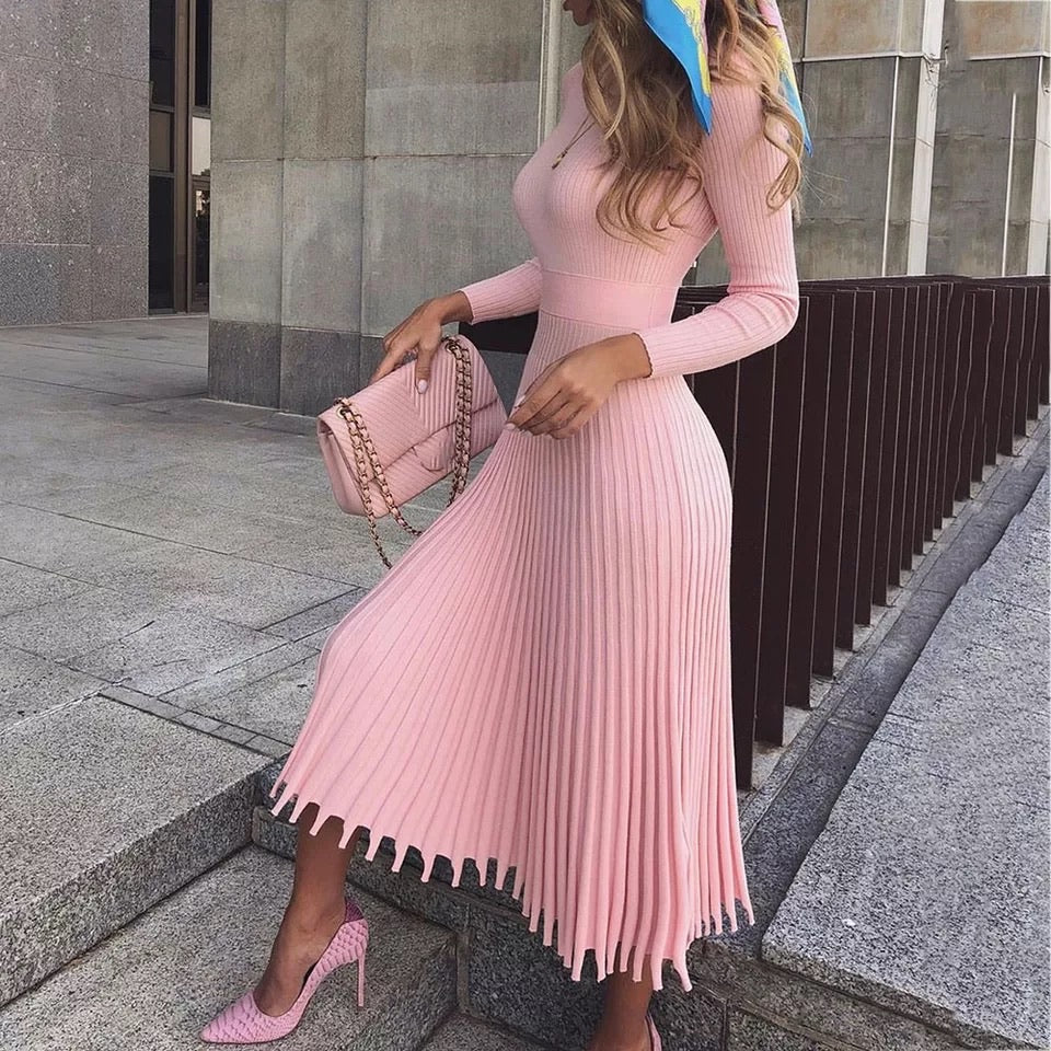 Long Pleated Dress