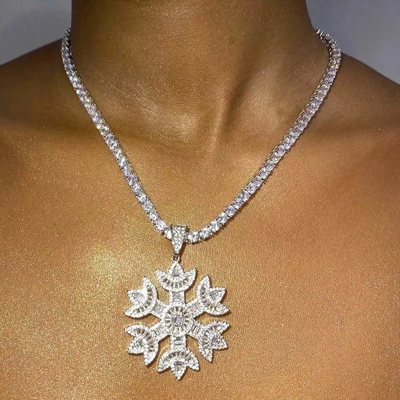 Iced out store snowflake pendant