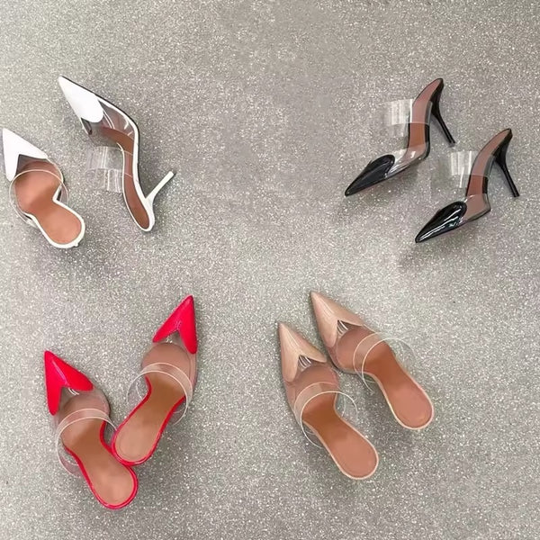 Lustrous Heart Point Heels