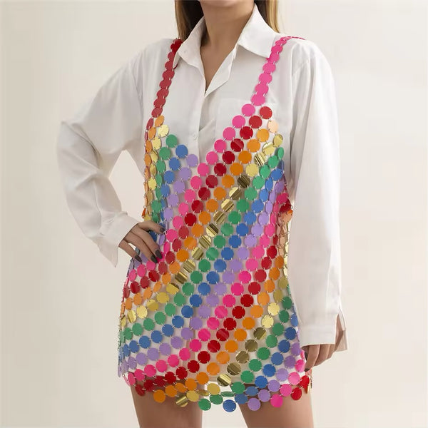 Chrishelle Rainbow Sequin Dress