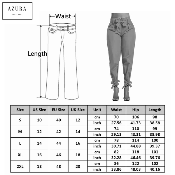 High Waist Bow Tie Casual Trouser Pants