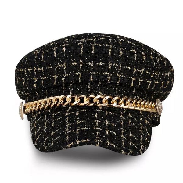 Tweed Flat Top Coco Hat