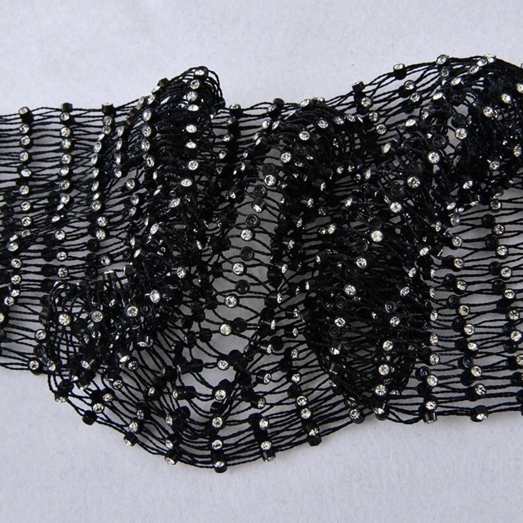 Rhinestone Open Mesh Fishnets: Black – Doll Factory by Damzels