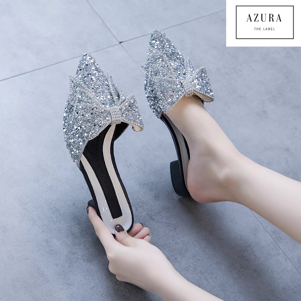 Ultimate Princess Extra Sparkly Silver Crystal Mule Shoe