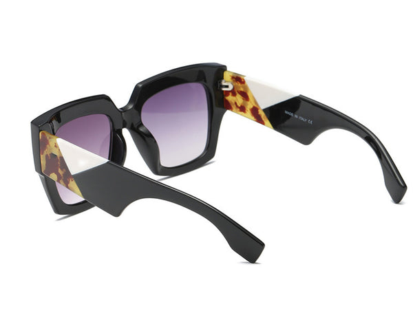 Square Oversized Vintage Patterned Sunglasses