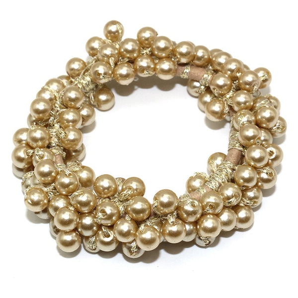 Elegant Pearl Beaded Elastic Hair Tie