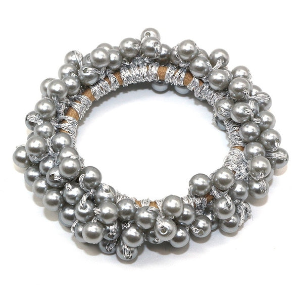 Elegant Pearl Beaded Elastic Hair Tie