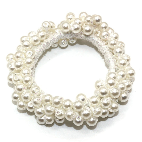 Elegant Pearl Beaded Elastic Hair Tie