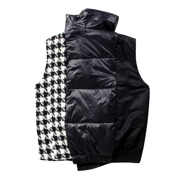 Puffa Houndstooth Asymmetrical Body Warmer Vest