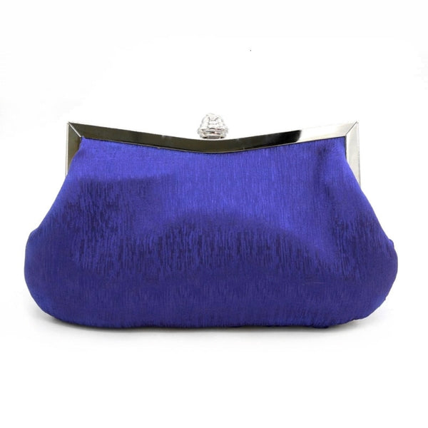 Woven Satin Evening Clutch Bag With Crystal Decoration