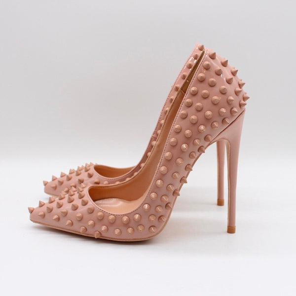 Lady Nude Spike Pointed Toe High Heels