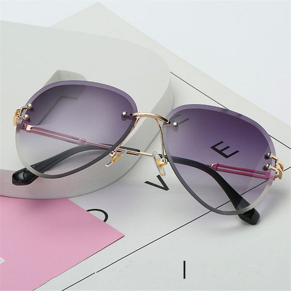 Gradient Frameless Metal Sunglasses