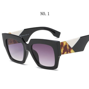 Square Oversized Vintage Patterned Sunglasses