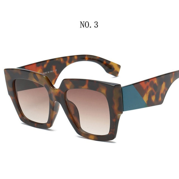 Square Oversized Vintage Patterned Sunglasses