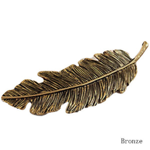 Small Metal Feather Hair Clip