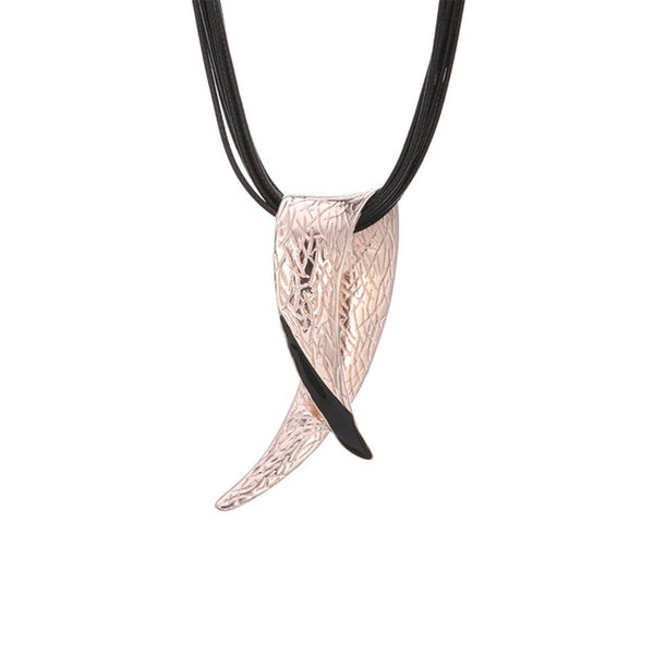 Statement Multi Rope Necklace with Metal Pendant